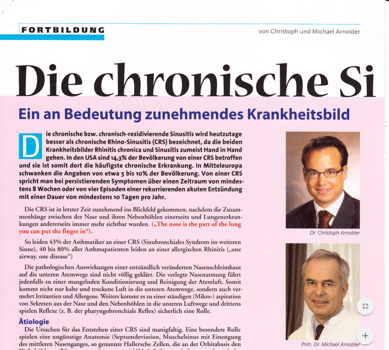 Die chronische Sinusitis - ein an Bedeutung zunehmendes Krankheitsbild